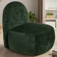 Chenille Upholstered Lounge Chair - Green