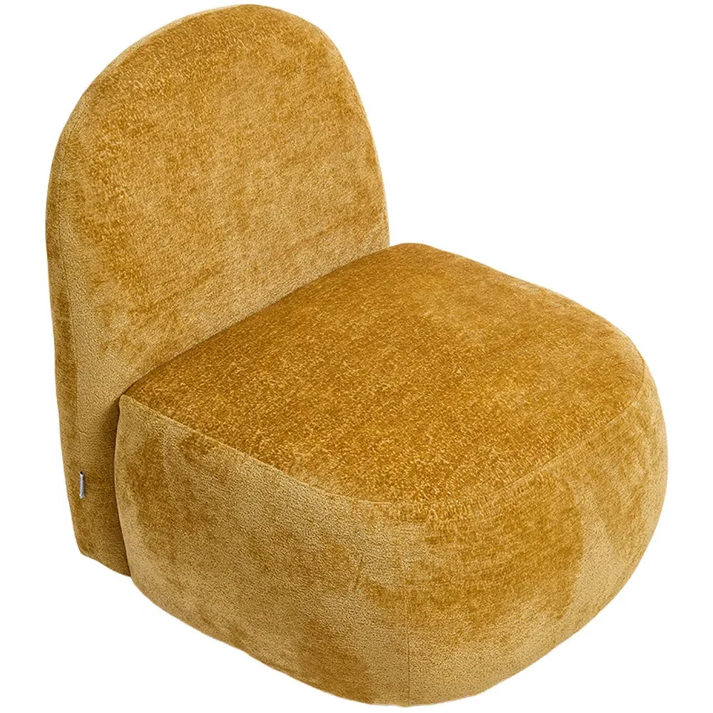 Chenille Upholstered Lounge Chair - Yellow
