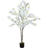 Cherry Blossom Artificial Tree Decoration - White