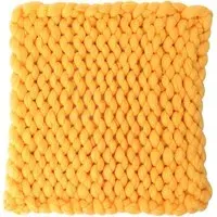 Chunky Knit Throw Blanket - Yellow