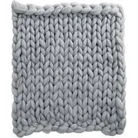Chunky Knit Throw - Grey, Cotton