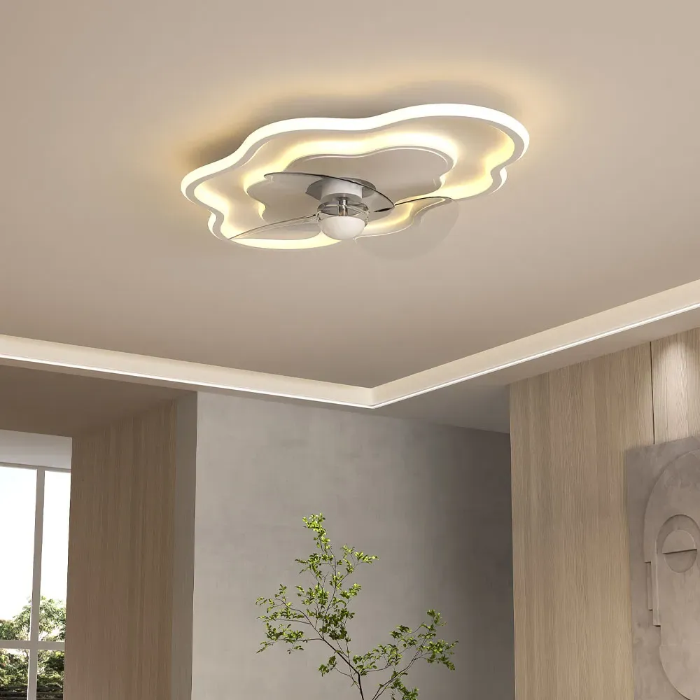 Cloud 15 inch Dimmable LED Ceiling Fan Light - White