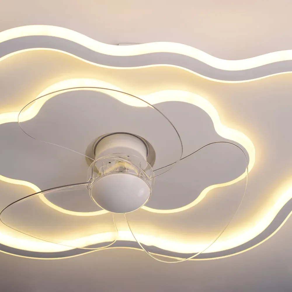 Cloud 15 inch Dimmable LED Ceiling Fan Light - White
