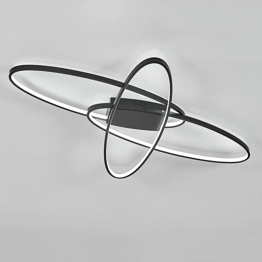 Cross Oval Ceiling Light - Black