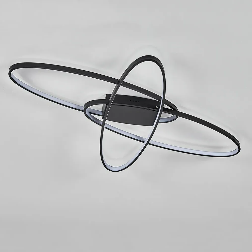 Cross Oval Ceiling Light - Black