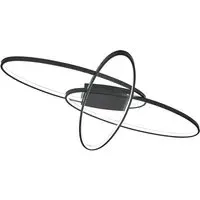 Cross Oval Ceiling Light - Black