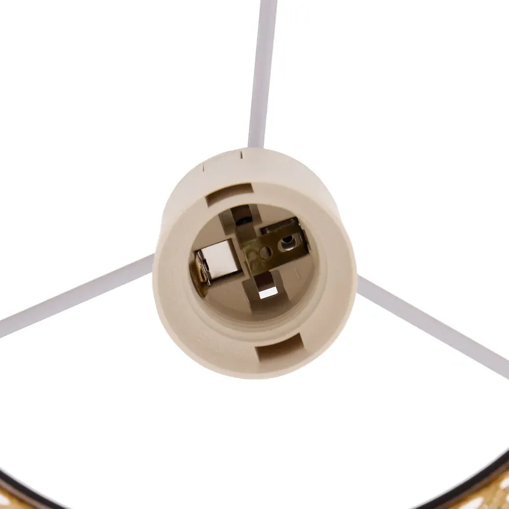 Cylindrical Rattan Pendant Light - White Fabric Shade