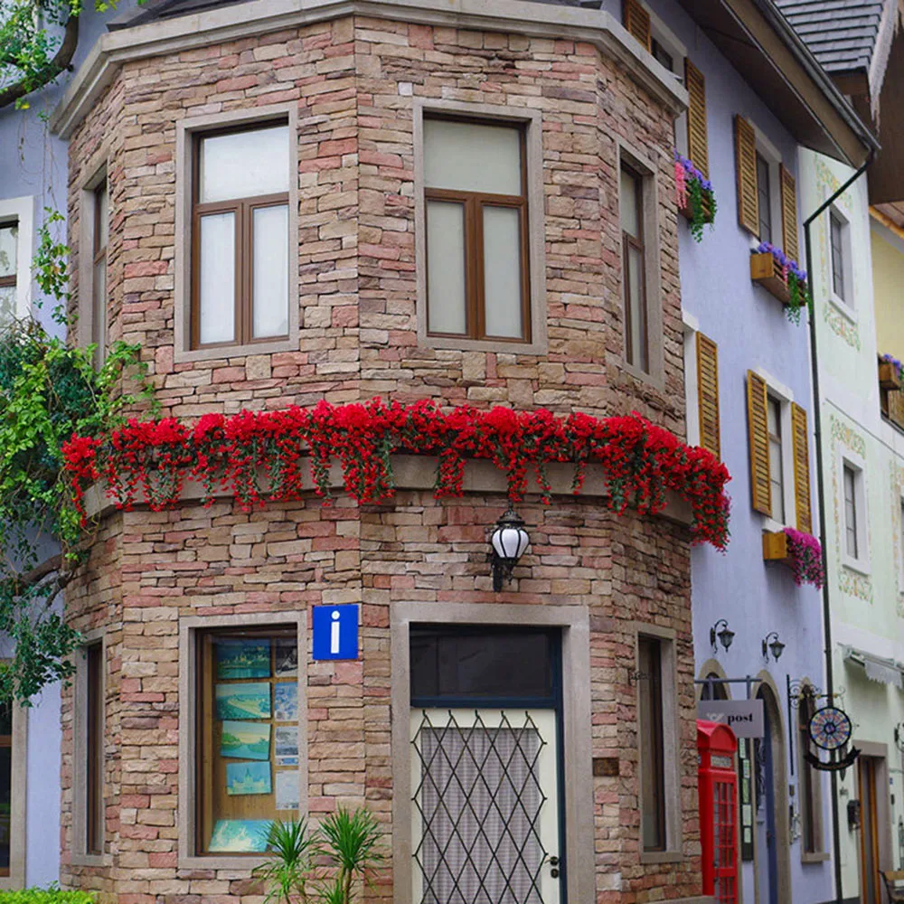 Decorative Wall Hanging Artificial Violet Vine Plant - Red