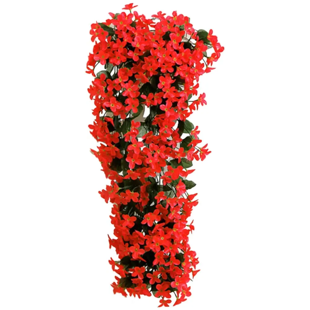 Decorative Wall Hanging Artificial Violet Vine Plant - Red image