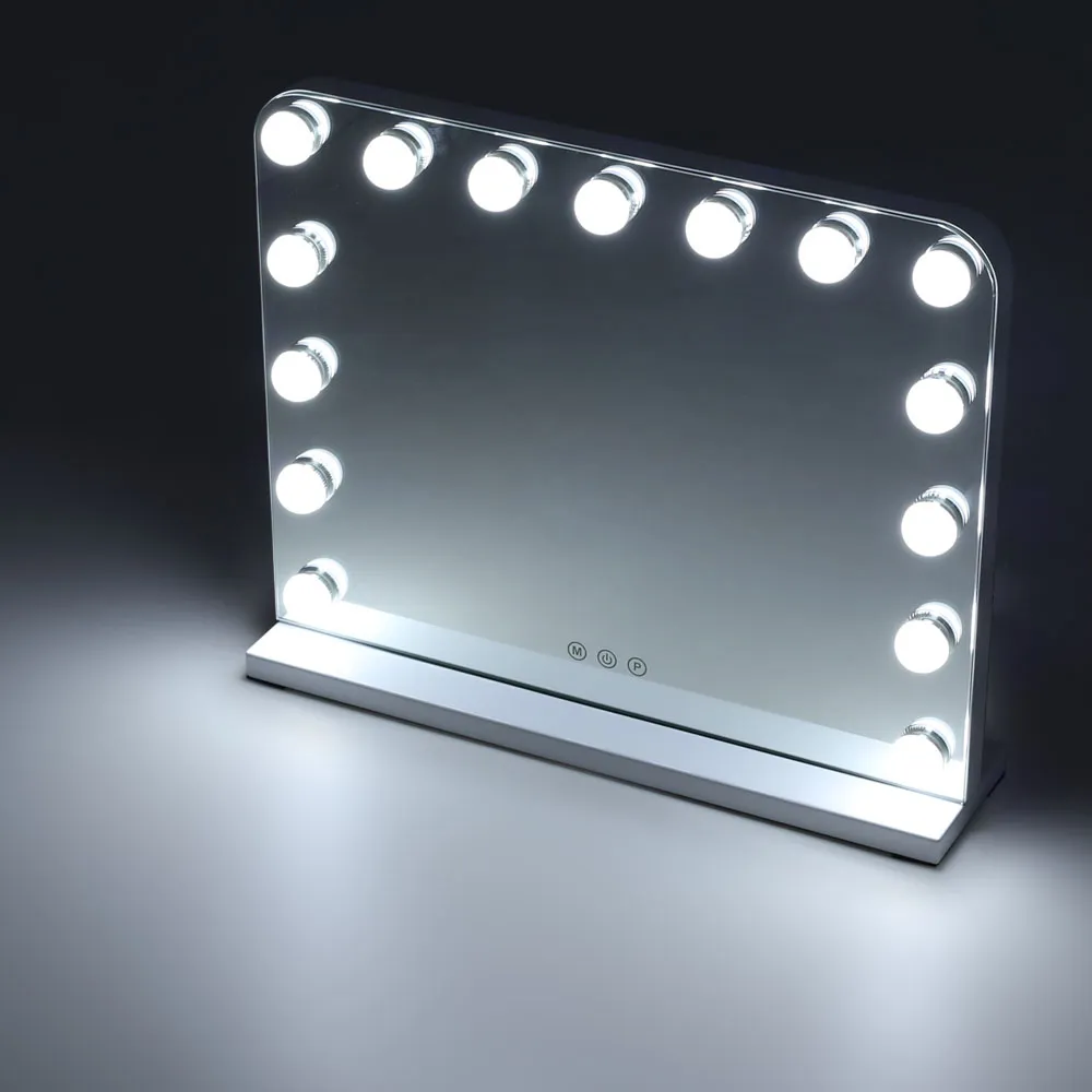 Dimmable Hollywood LED Vanity Makeup Mirror - White