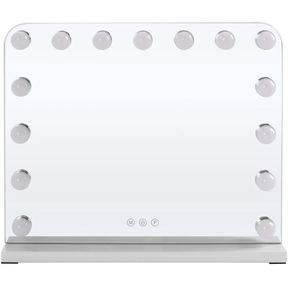 Dimmable Hollywood LED Vanity Makeup Mirror - White