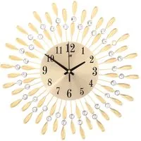 Drop-Shape Wall Clock with Crystal - Gold, Metal