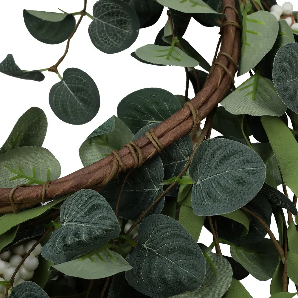 Eucalyptus Leaf Artificial Topiary Wreath - Green