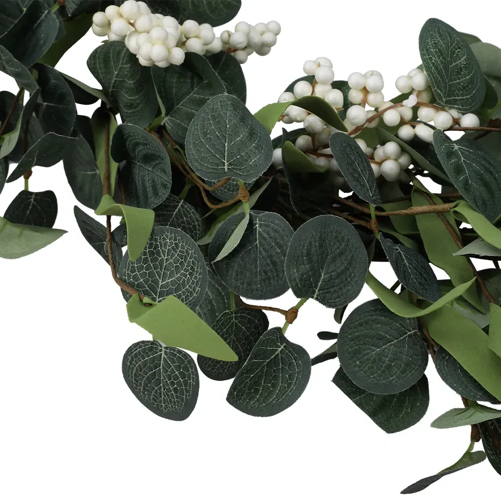 Eucalyptus Leaf Artificial Topiary Wreath - Green