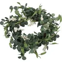 Eucalyptus Leaf Artificial Topiary Wreath - Green