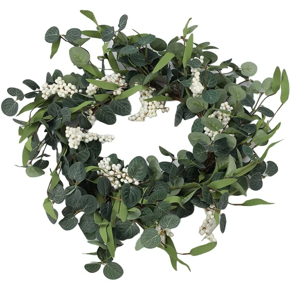Eucalyptus Leaf Artificial Topiary Wreath - Green image