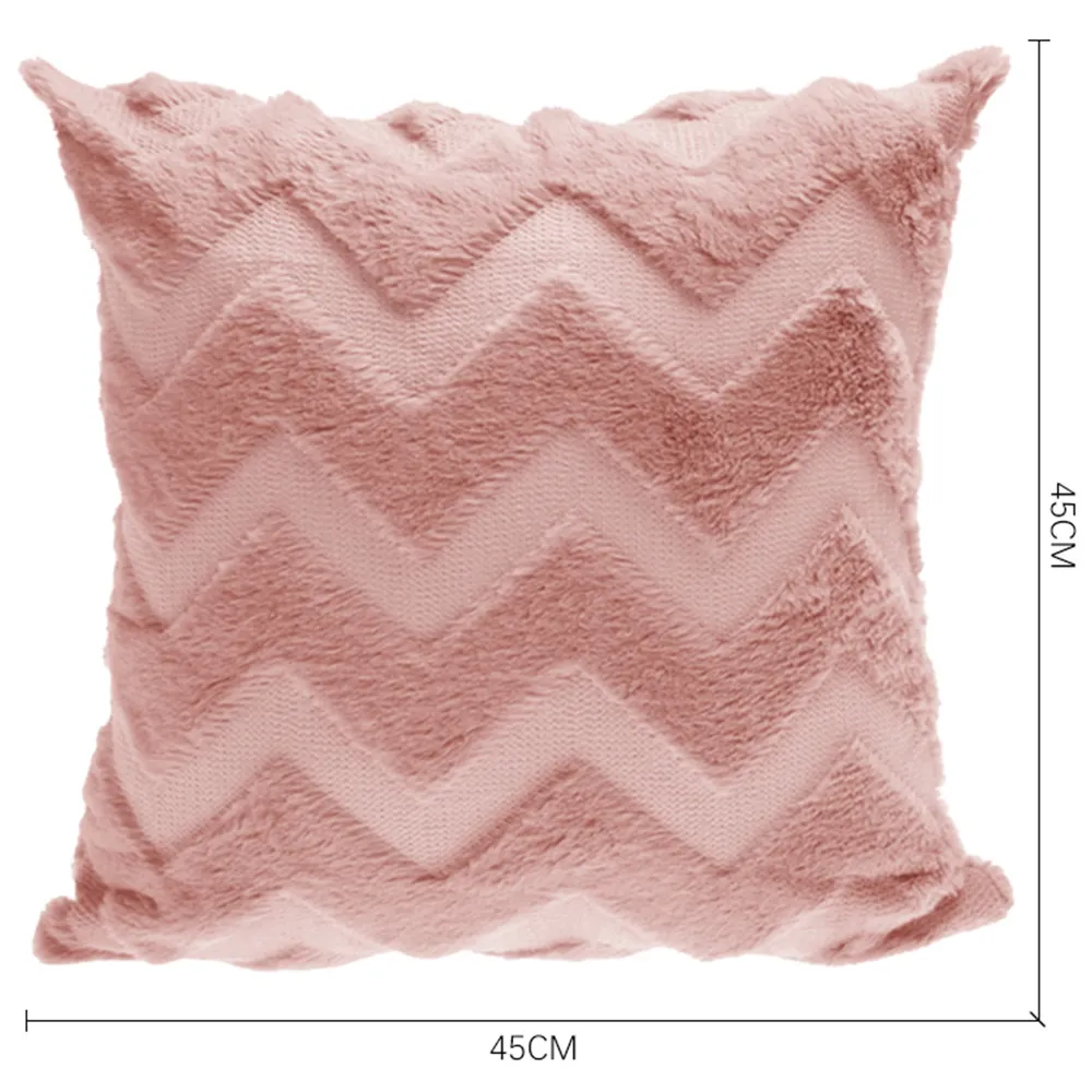 Faux Fur Throw Pillow - Pink