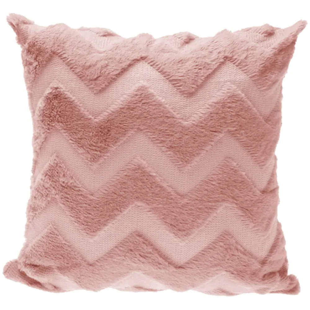 Faux Fur Throw Pillow - Pink image
