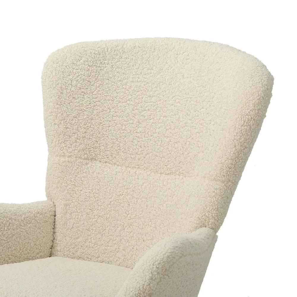 Faux Wool Rocking Chair - White