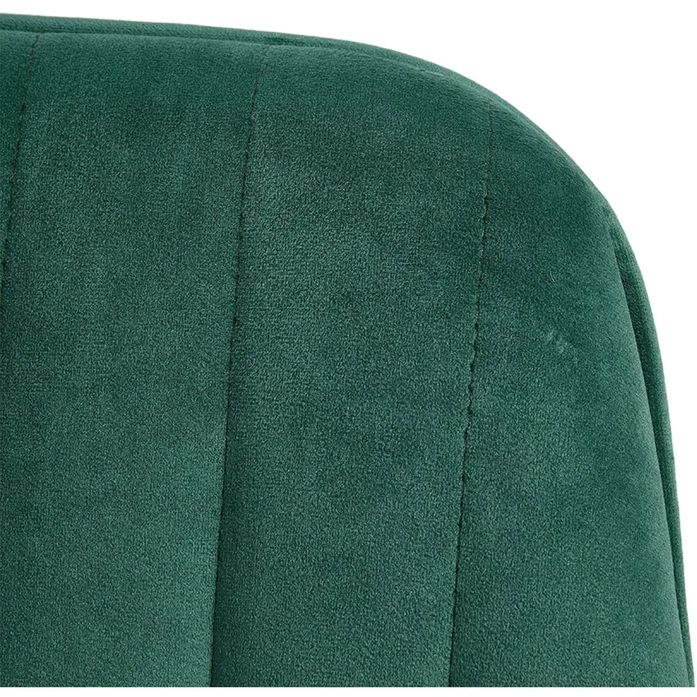 Flannel Upholstered Bar Stools Set of 2 - Dark Green