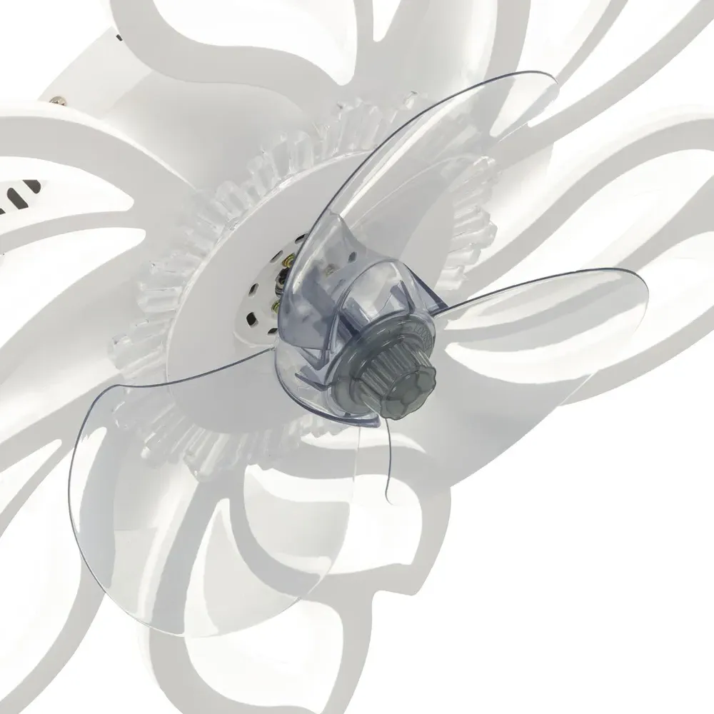 Flower Shape LED Ceiling Fan Light with Remote - White