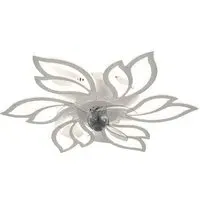 Flower Shape LED Ceiling Fan Light with Remote - White