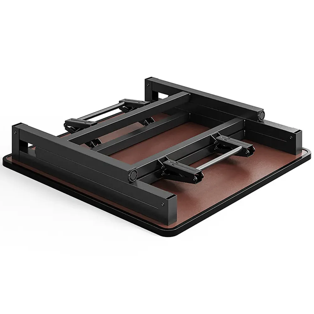 Foldable Coffee Table - Black, Marble Effect