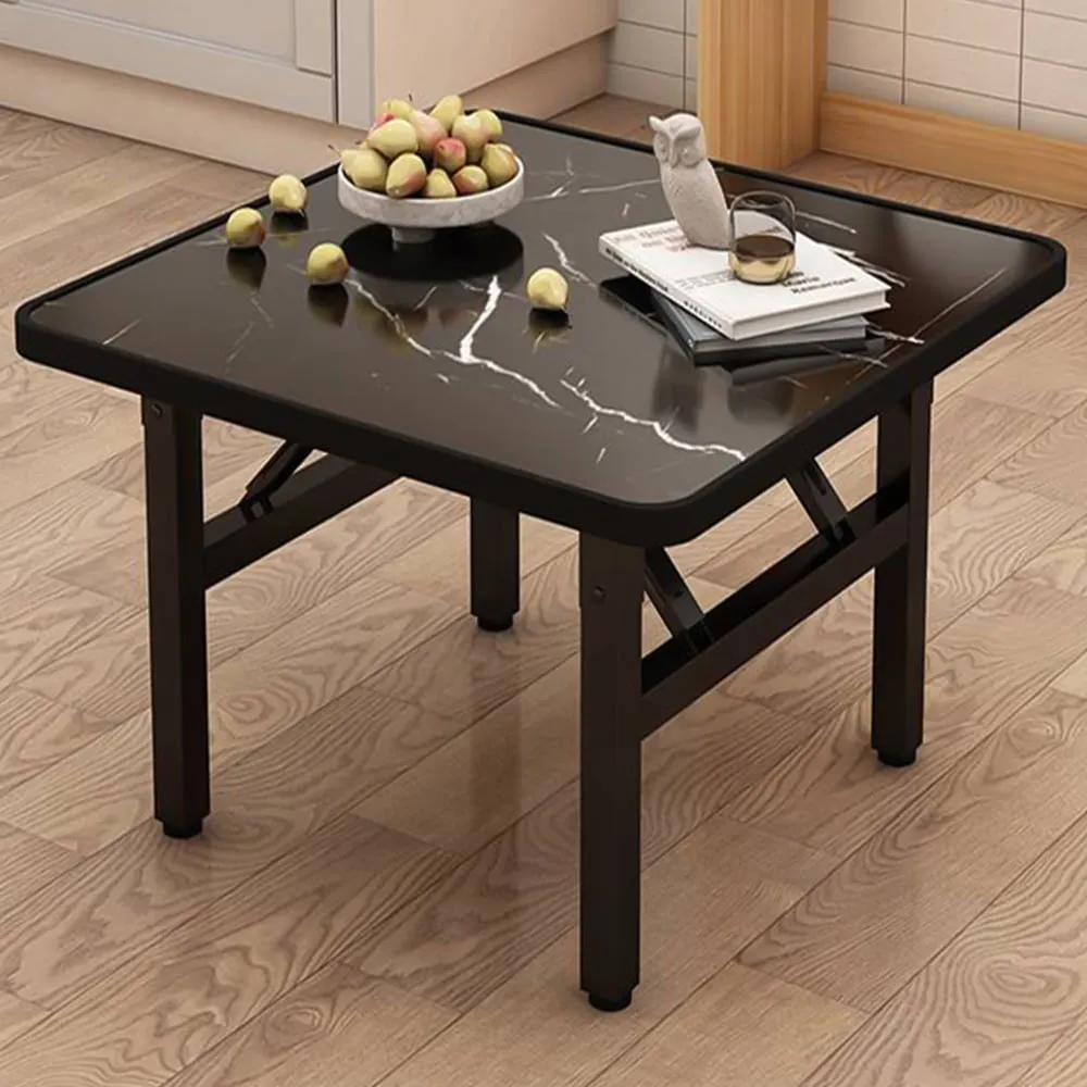 Foldable Coffee Table - Black, Marble Effect image