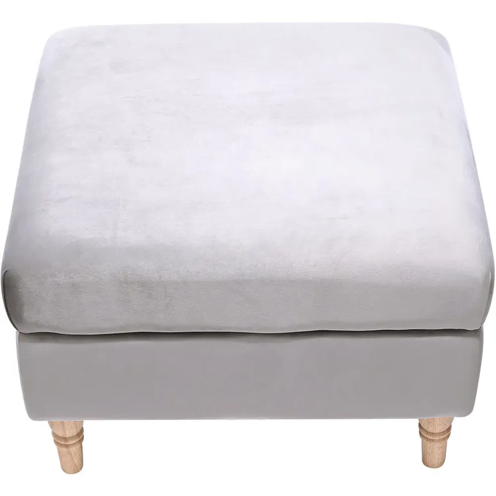 Footstool - Grey, Velvet