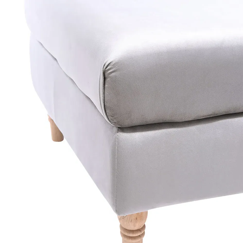 Footstool - Grey, Velvet
