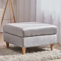 Footstool - Grey, Velvet