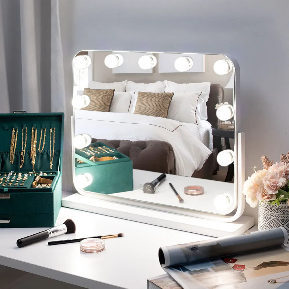 Frameless Hollywood LED Makeup Mirror - White