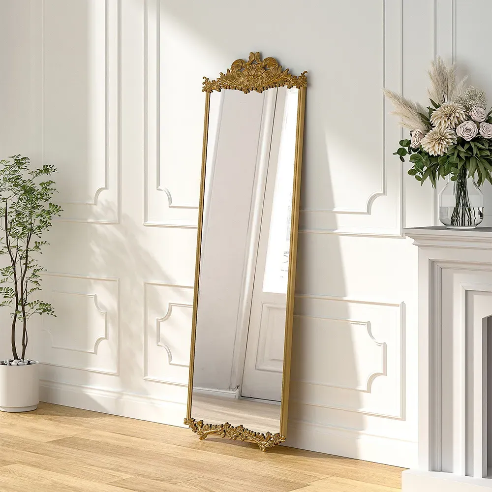 Full Length Wall Mirror - Gold, Metal