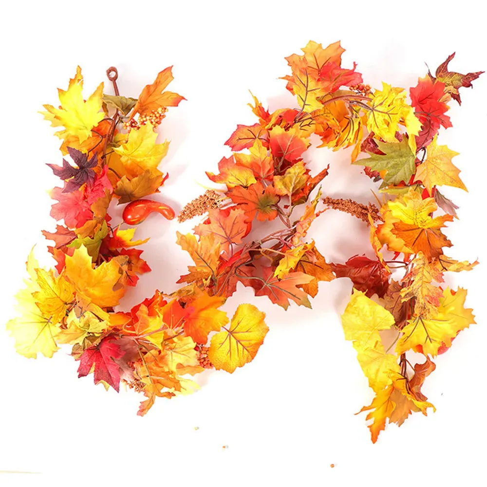 Garland with Maple Leaves 180cm - Orange