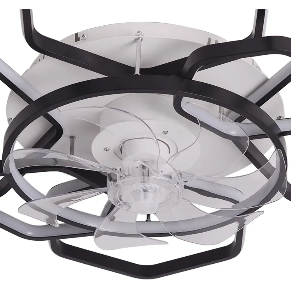 Geometrical 40 inch LED Ceiling Fan Light - Black