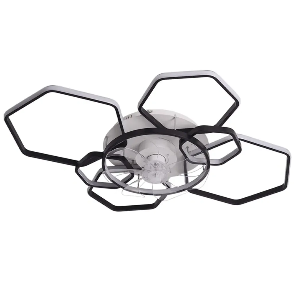 Geometrical 40 inch LED Ceiling Fan Light - Black