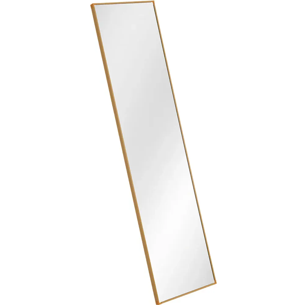 Gold Slim Full Length Wall Mirror 120cm - Cream, Aluminium