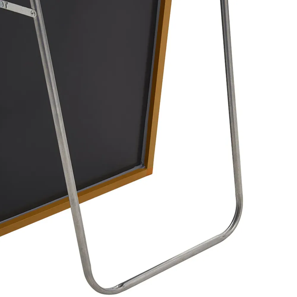 Gold Slim Full Length Wall Mirror 150cm - Cream, Aluminium