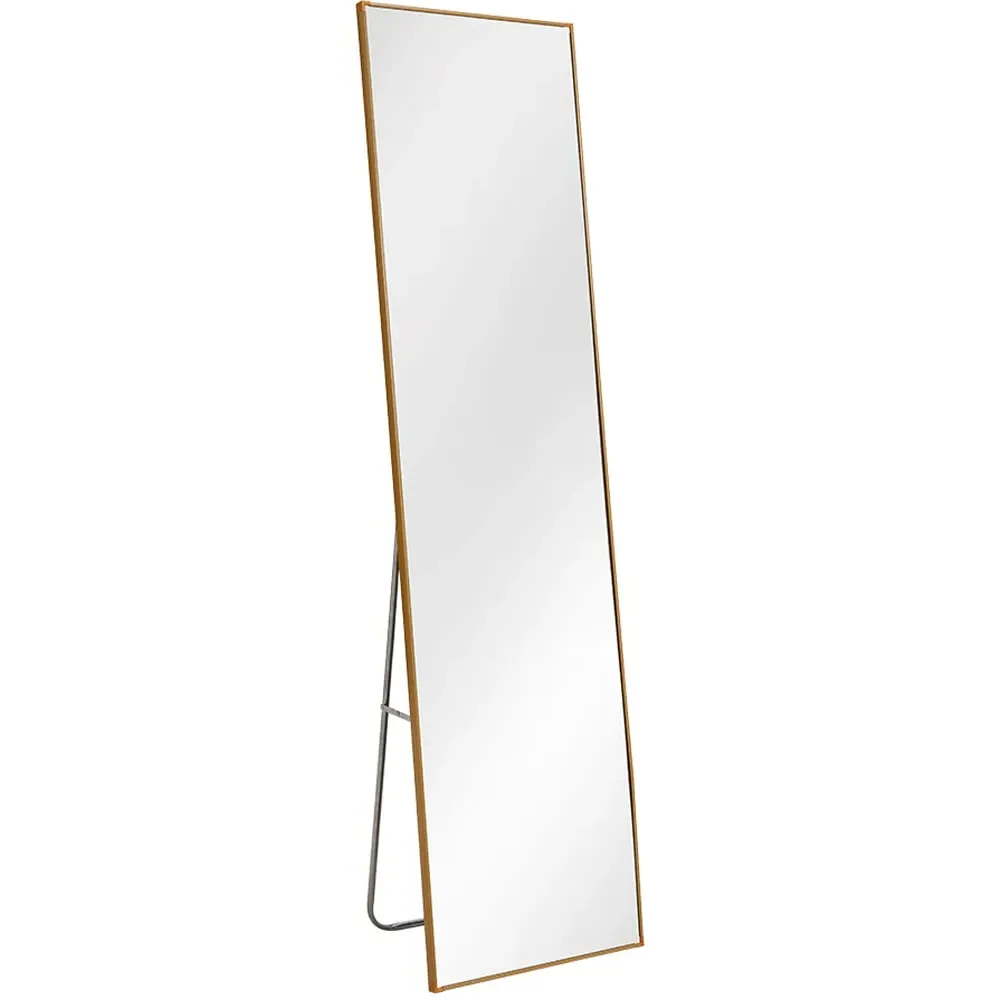 Gold Slim Full Length Wall Mirror 150cm - Cream, Aluminium