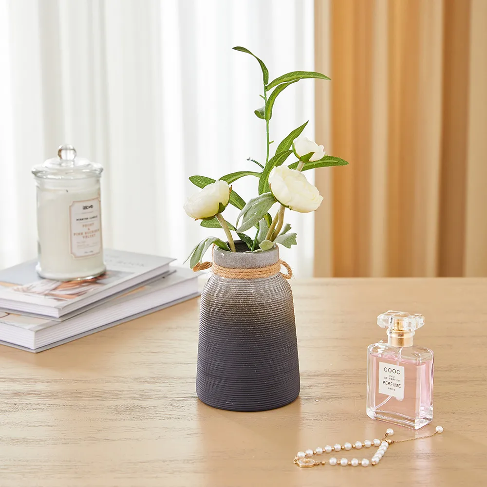 Gradient Ceramic Flower Vase - Grey