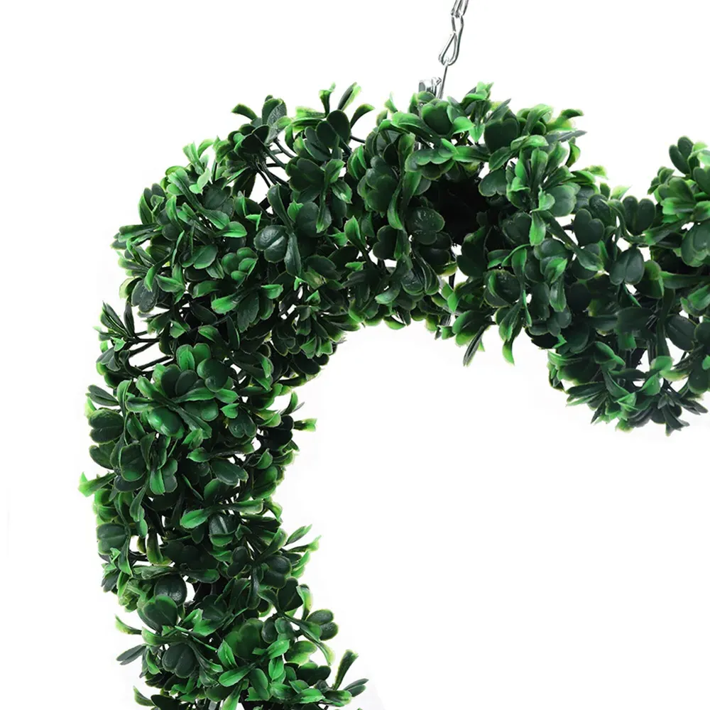 Heart Shape Artificial Boxwood Wreath 42cm - Green