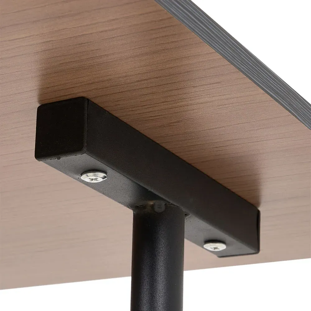 Height Adjustable Mobile Desk with Lockable Wheels - Black