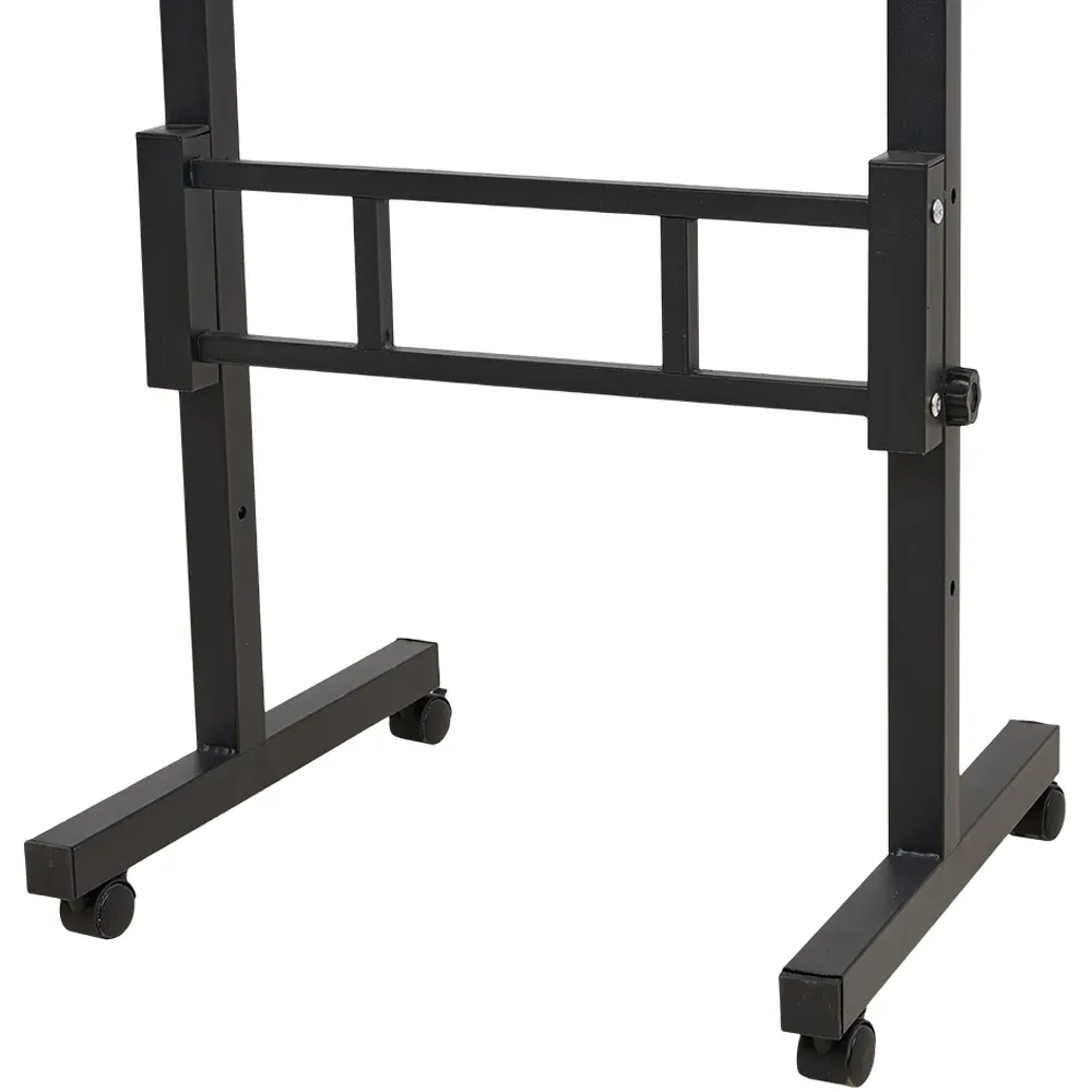 Height Adjustable Mobile Desk with Lockable Wheels - Black