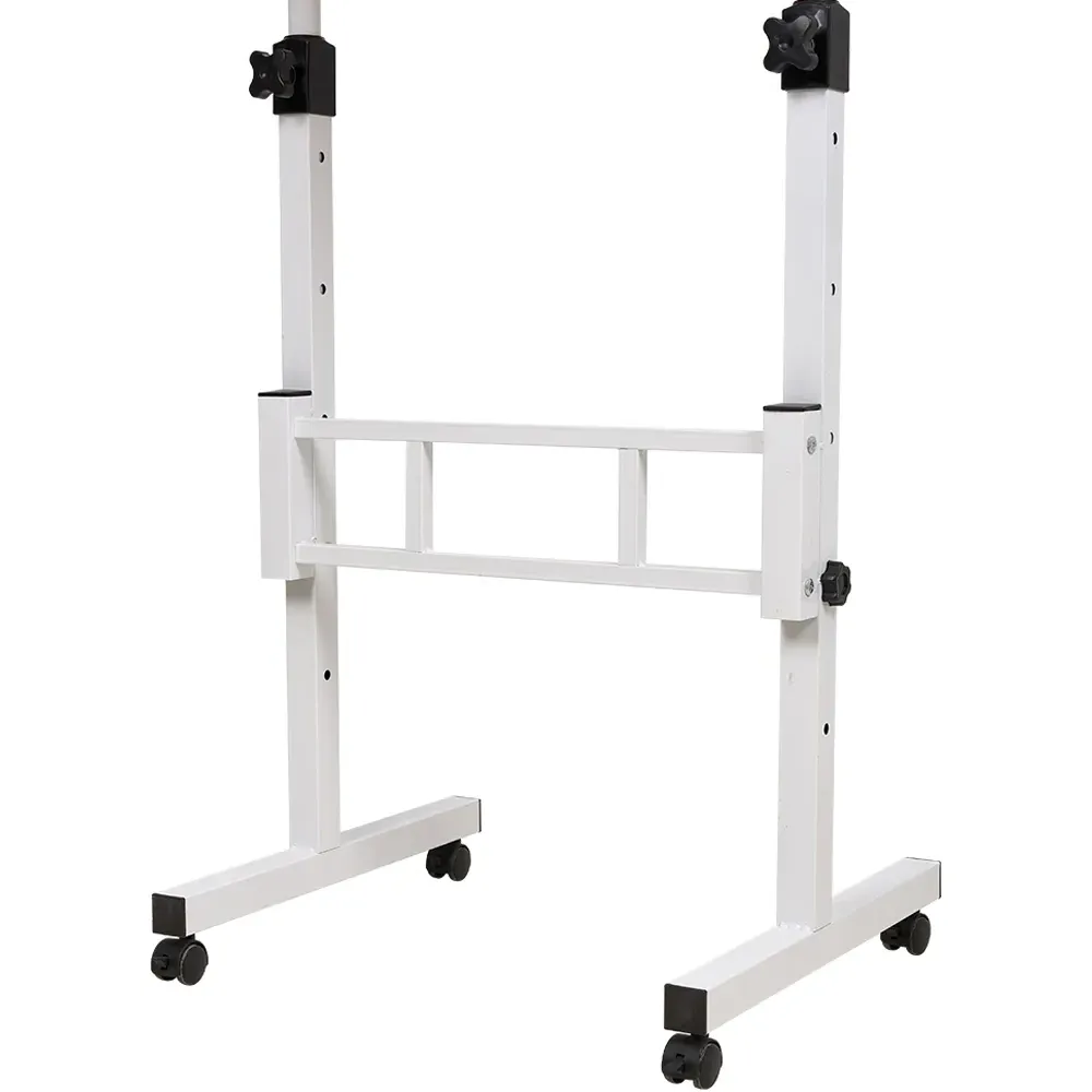 Height Adjustable Mobile Desk with Lockable Wheels - White