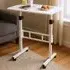 Height Adjustable Mobile Desk with Lockable Wheels - White