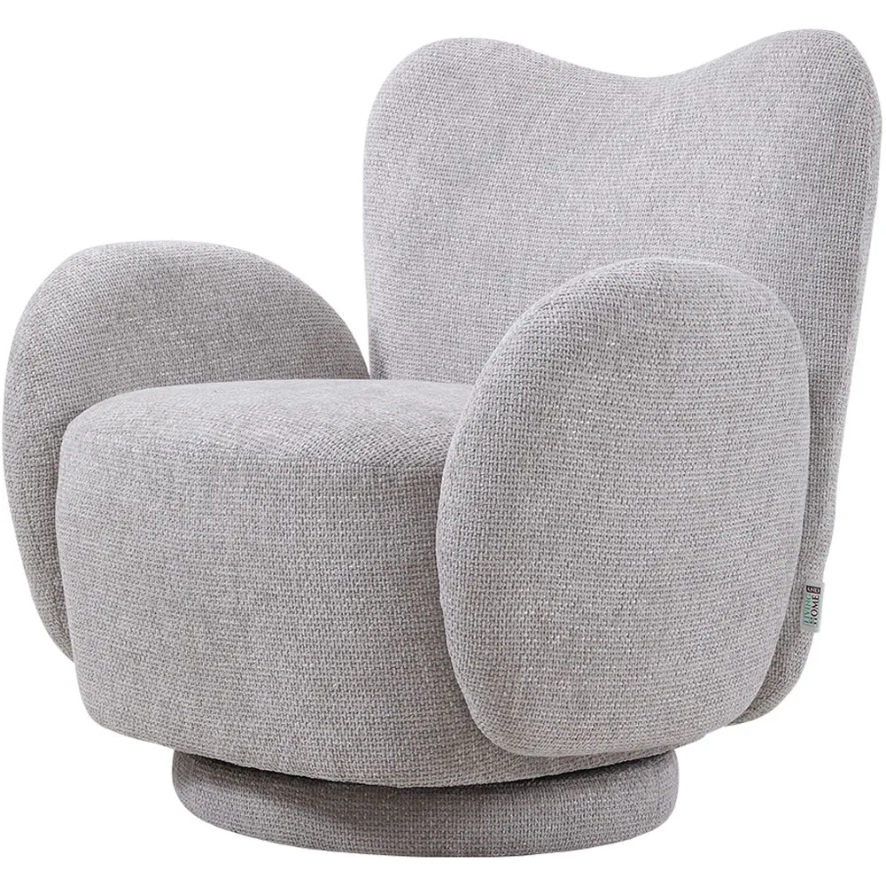 High Back Swivel Accent Chair - Grey, Chenille