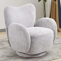High Back Swivel Accent Chair - Grey, Chenille