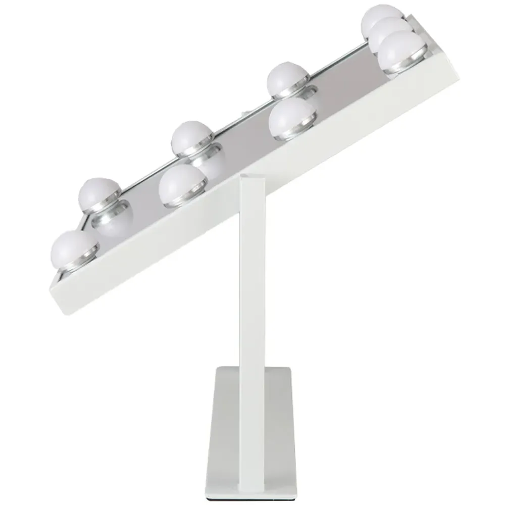 Hollywood LED Vanity Mirror with 9 Bulbs - White