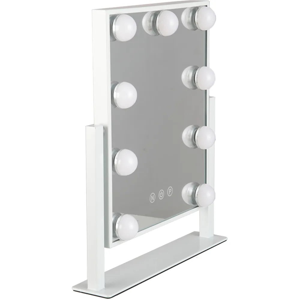 Hollywood LED Vanity Mirror with 9 Bulbs - White