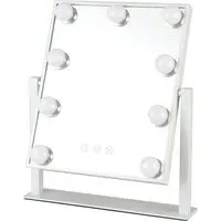 Hollywood LED Vanity Mirror with 9 Bulbs - White